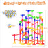 Gifts2U Marble Run Toy - 130Pcs Educational Construction Maze Block Toy Set with Glass Marbles for Kids