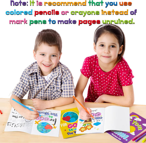 24Pcs Bible Coloring Books Religious Theme DIY Color-in Pages with Inspirational Words Drawing Holiday Christian