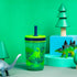 Zak Designs Kelso 15 oz Tumbler Set, Dino Camo, Leak-Proof Lid with Straw, Kids Cup Bundle