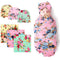 DRESHOW BQUBO Newborn Floral Receiving Blankets Newborn Baby Swaddling Hats Sleepsack Toddler