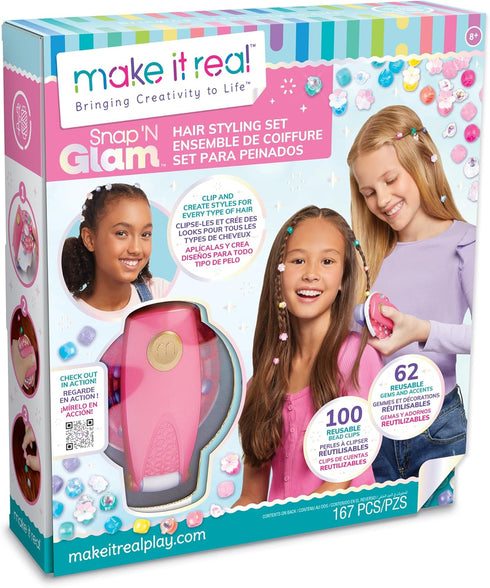 Make It Real: Snap N' Glam Hair Styling Set - Reusable Gems,