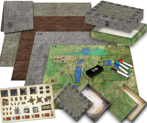 Melee Mats DND Map Starter Set - 22 x 26" Double Sided,