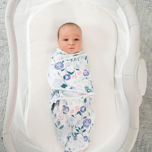 1.0, 3-Pack, 0-3 aden + anais Essentials Easy Swaddle Wrap Quick Change with Bottom Zipper, Snug Cotton Knit Baby Wrap