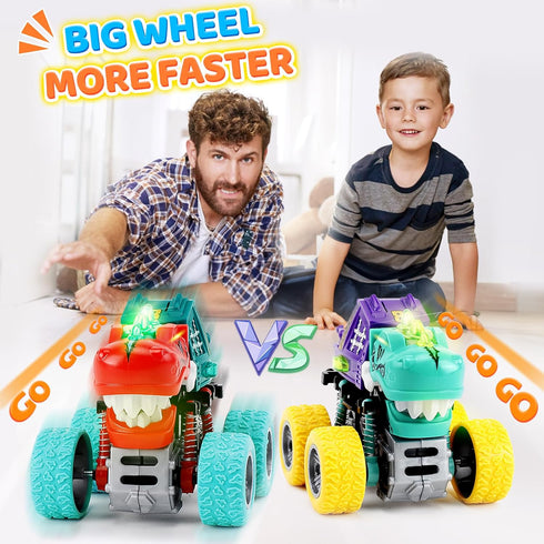 JODUDLR 3-5, 2 3-4, Toy,360 3 4 5 Dinosaur Toys for Kids Monster Truck Toys for Ages Light-Up Sounds Toddler Boy