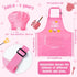 R HORSE Kid Apron and Chef Hat Set 2Pcs Adjustable Children Light Pink Kitchen Apron, Dress up Role Play Chef Toy Cooking Baking Painting and Training Kits Kid Funny Cooking Birthday Gift for Kids