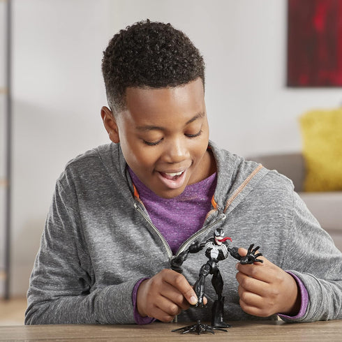 Spider-Man Marvel Bend and Flex Venom Action Figure Toy, 6-Inch Flexible Figure for Kids Ages 4 and Up, Includes Web