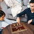 Glintoper Classic Wood Shut The Box & 4 in a Row Tables Game Set, Rustic Coffee Table Decor for Kids Family