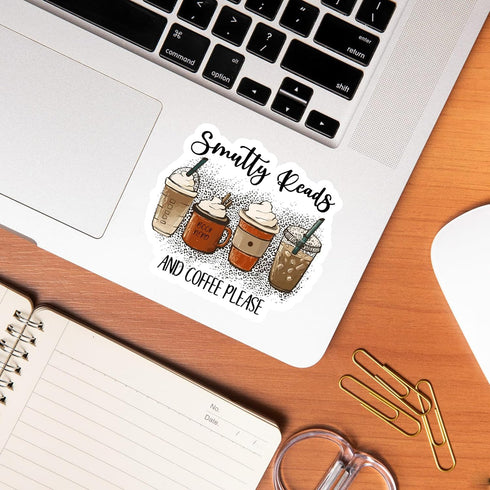 3PCS Smutty Reads and Coffee Sticker, Funny Gift for Him, Husband, Boyfriend, Dad, Hard Hat Stickers, Co-Workers Sticker