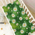 Pigsaly 27x39 Inch Crib Sheets Watercolor White Daisies Green Baby Sheet for Standard Crib Mattress Boys Girls Toddler