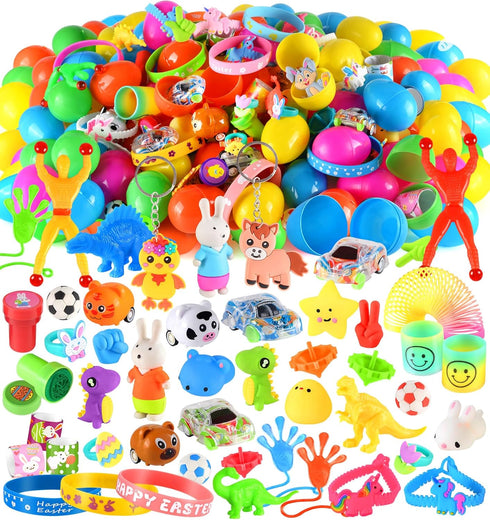 200 Pack Gloween Prefilled Easter Eggs with Assorted Toys, Easter Surprise Eggs for Easter Basket Stuffers/Fillers