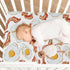 Pigsaly 27x39 Inch Crib Sheets Bright Bacon Tan Strips Fried Egg Baby Sheet for Standard Crib Mattress Boys Girls