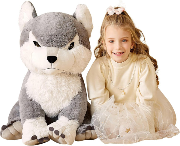 EARTHSOUND Giant Wolf Stuffed Animal Plush Toy,23" Large Jumbo Cute Soft Toys,Big