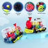 Music Train Toy with LED Light - Colorful Moving Transparent Gears for Kids, Tummy Time Crawling Baby Toys