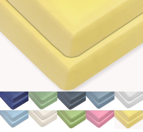 ProductPro Trade OrganicPro 100% Organic Turkish Cotton Fitted Crib Sheet (2 Pack) (Yellow)