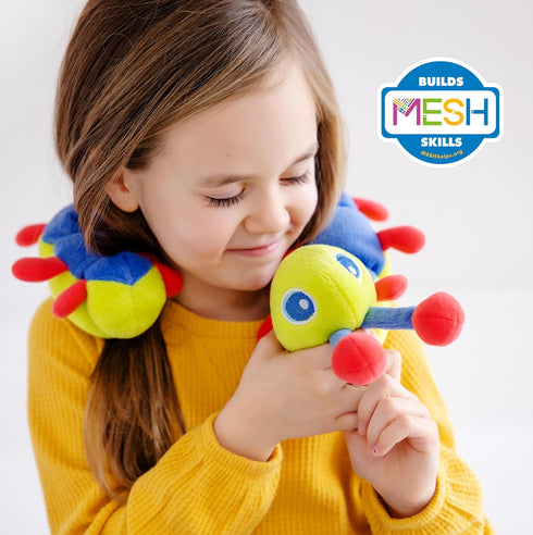 Calmee the Caterpillar Weighted Sensory Plush Toy for Kids, Breathing Exercise & Calming Tool for Focus and Emotional