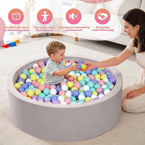 35.4"x 11.8" 35.4IN Foam Baby Ball Pit for Toddlers, Soft Round Kiddie Playpen Ball Pool for Kids with Soft Memory