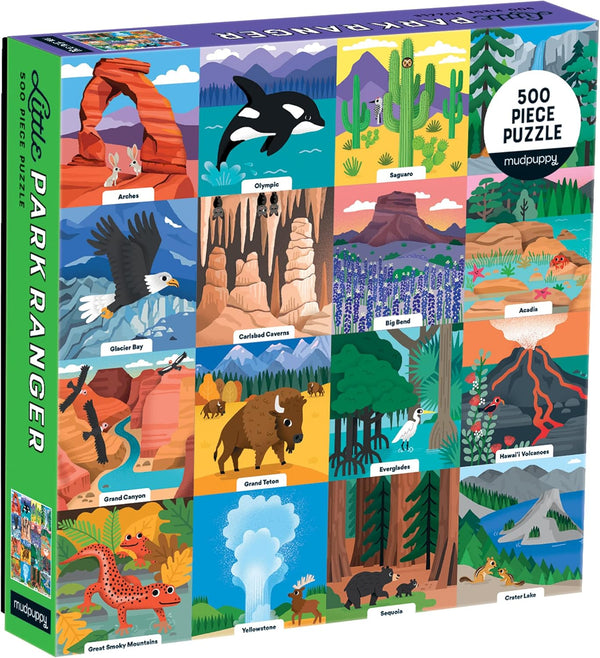 Little Park Ranger 500 Piece Family Puzzle from Mudpuppy - U.S. National Parks Portraits, Ages 8+