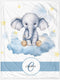 Novusopt Personalized Elephant Baby Blanket with Custom Name, Lightweight Flannel Receiving Blanket for