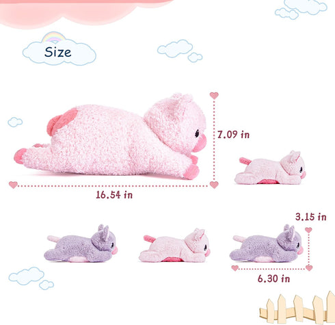 IKASA Mommy Pig Stuffed Animal Mom and Baby Plush Toy, Cute 16" Soft Small Fluffy Mama Family Set Toy