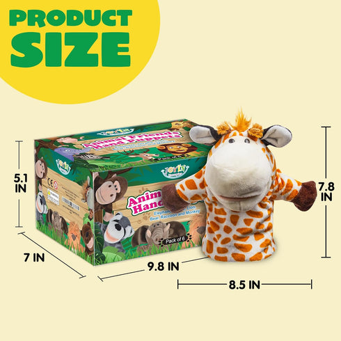 JOYIN 6Pcs Kids Hand Puppet Set - Toddler Animal Plush Toys for Show Theater, Birthday Gifts