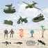 Army Toys Military Soldier Action Figures Set with Green Army Men, Rowboats, Motorcycles, and Accessories for Boys