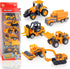 Diecast Construction Vehicle Set for Kids, Alloy Mini Model Dump Truck, Bulldozer, Roller, Tractor, Forklift, 6 Pack
