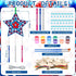 Sheroll 30 Pack 4th of July Wind Chime Kit for Kids, DIY Craft for Patriotic Star Wooden Decorations