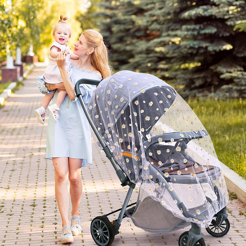 (2 Pack) Pack Baby Stroller Mosquito Net - Durable Mesh Protection for Bassinets, Cradles, Playards, N Plays & Portable