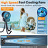 AMTIFO Baby Powerful Stroller Fan: Portable Fast Charging Mini Baby Fans 4 Speeds - Flexible Small Tripod Clip On Fan Strong Legs for Car Seat Bed Golf Cart Beach Tent Bike Treadmill