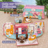 Playset, Set 3 4 5 6 MITCIEN Dollhouse DIY Pretend Portable Caravan Camper Bus Toy Kit with Little Critters Bunny Dolls