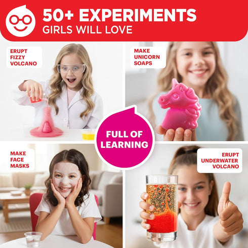 Set 8-10-12-14 8,9,10+ 50+ Doctor Jupiter Girls' Science Kit, Chemistry for Kids Ages Ideas for Year Old Girls | STEM