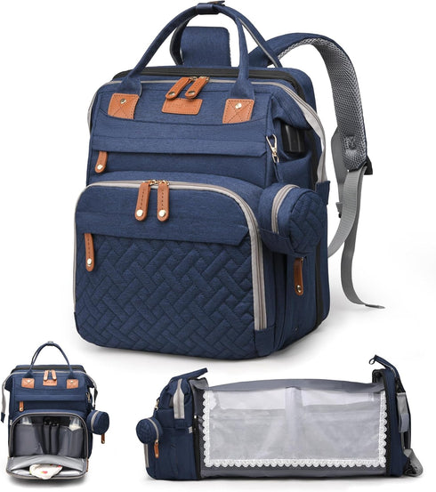 CESAILT Diaper Bag with Changing Station, Travel Diaper Bag Mosquito Net, Waterproof, Insulated