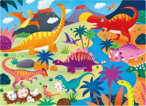 Wooden Puzzles for Kids Ages 3-5, 100 Piece Puzzles for Kids Ages 4-8 with Unique Puzzle Pieces, Dinosaur Wooden Jigsaw Puzzle for 3 4 5 Year Old with Puzzle Tray