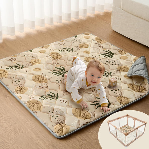 Blissful Diary Baby Play Mat, 47x47 Infant Play Mat for Playpen, Thicken