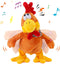 Cuteoy 13" Squawking Chicken Musical Stuffed Animal Plushies Walking Singing Waving Rooster