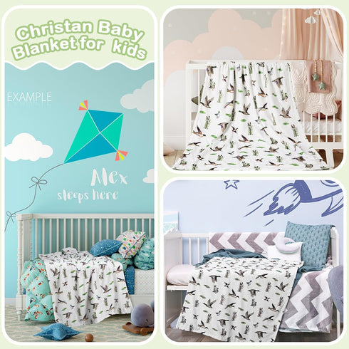 HunnmingRe 30 40 Inch(Duck) Mallard Duck Baby Blanket for Boys Girls Double Layer Minky with Dotted Backing Soft