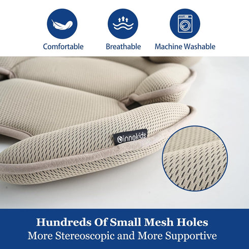 Beige Infant Car Seat Insert - Head and Body Support Pillow