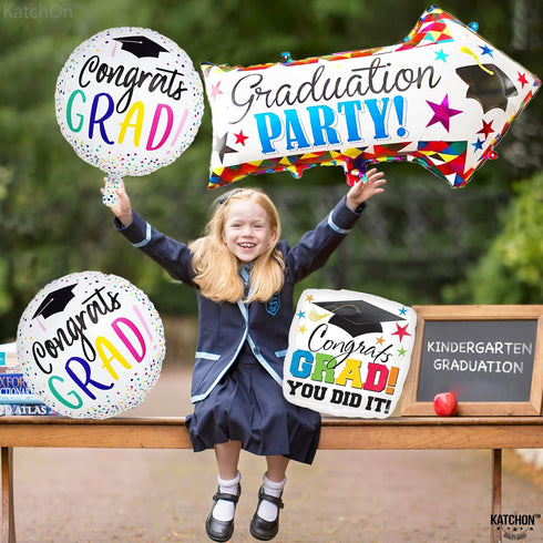 KatchOn Kindergarten Graduation Balloons - 20 Inch, Pack of 4 | Congrats Grad Decorations Class of 2024