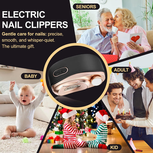 Vazpalas 3 in1 Trimmer Electric Nail Clipper, Baby Nail Electric, Smart Easy Nail Clipper with LED Light & Nail Clip