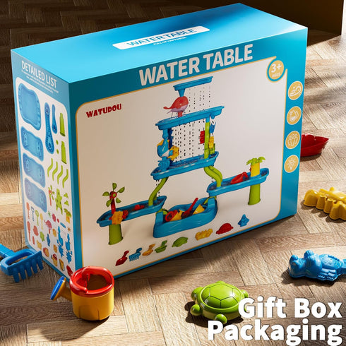 WATUDOU 3-5 4-8, 5-Tier Set, Summer Kids Water Table for Toddlers Kids Ages Water Table with Rich Activity Outdoor