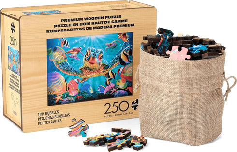 Buffalo Games Tiny Bubbles Wood Puzzle, Standard Cut Jigsaw Pieces - 250 Piece Jigsaw Puzzle