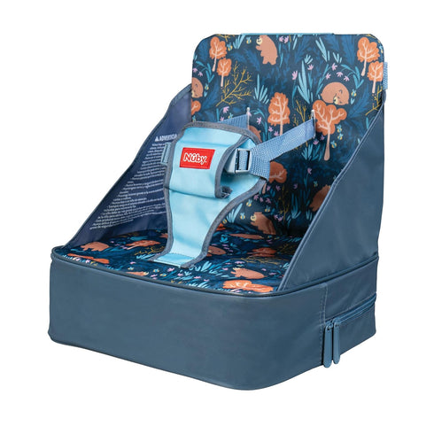 3-Point 9+ Nuby Easy Go Booster Seat - Travel Booster Seat for Babies and Toddlers with Harness - Months - Bear Print
