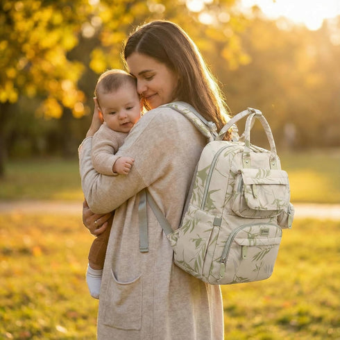 Generic Backpack Diaper Bag for Baby Large Capacity Waterproof Travel Tote, Multifunction Baby Bag with Changing Pad