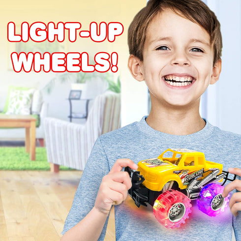 ArtCreativity 4-Pack Light Up Monster Trucks for Boys and Girls, Toddler Monster Truck Toys for Ages 3-8