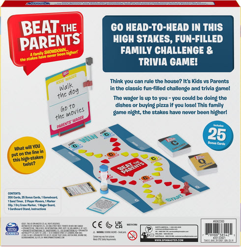 Beat The Parents Classic Family Trivia Game with 25 Bonus Cards for Ages 6+