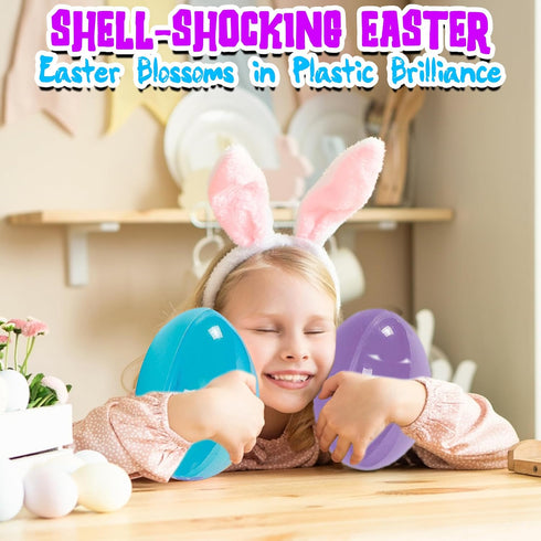 12 Pack 7 Inch Fun Express Large Easter Eggs - Jumbo Fillable Plastic Easter Eggs for Easter Egg Hunt | Extra Large