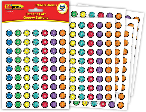 Teacher Pete The Cat Groovy Buttons Mini Stickers (EP63937)