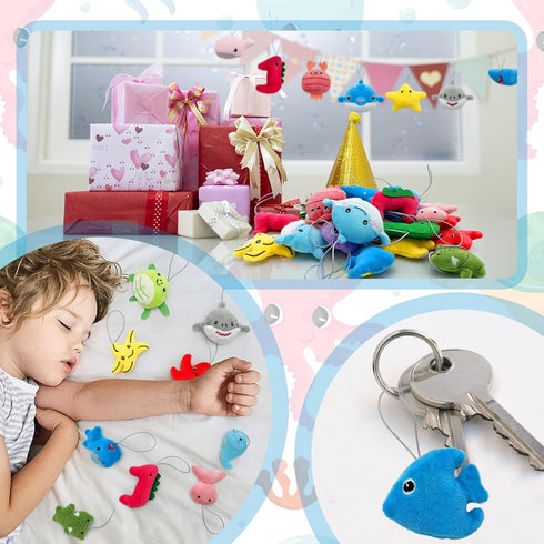 40 PCS Mini Ocean Animal Plush Toys Set, Cute Small Sea Creatures for Party Favors