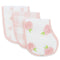 Ziggy Baby Muslin Burp Cloths - Burpy Bib Set (3 Pack) in Pink Peony, Heart & Buffalo Plaid