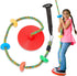 Jungle Gym Kingdom Kids Tree Swing - Red Single Disc Seat with Rainbow Climbing Rope Set, Carabiner, 4 Foot Strap